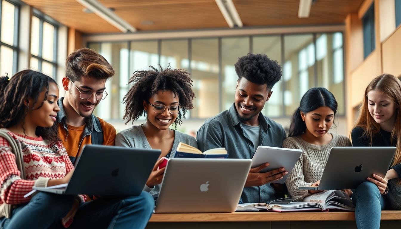 Student preparing for exams with study materials