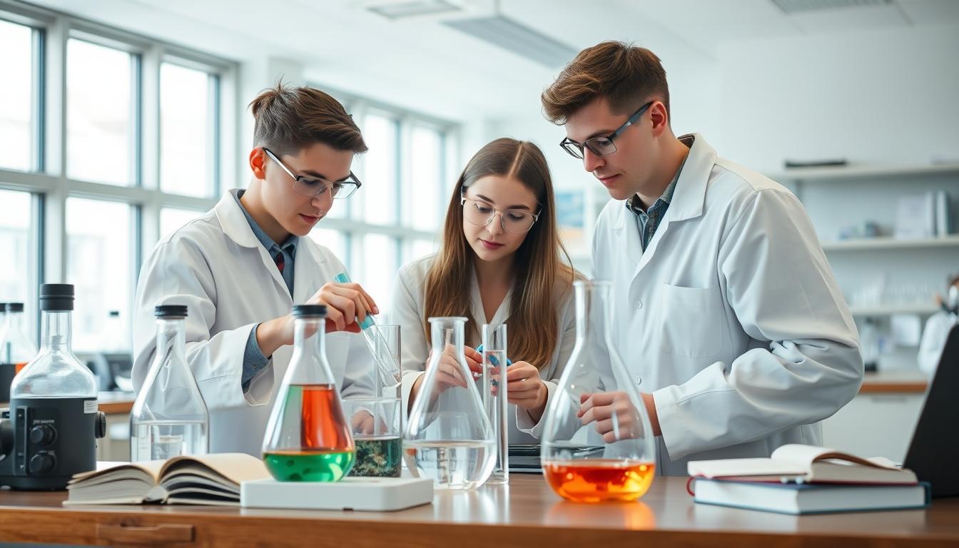 Student using learning strategies while studying